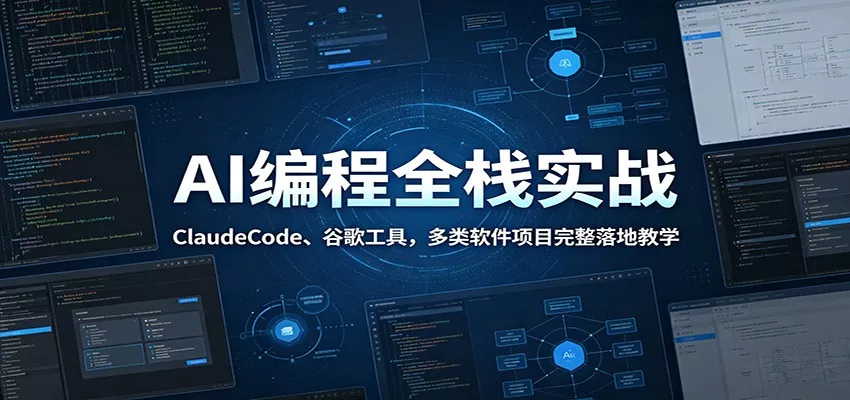 AI编程全栈实战：ClaudeCode、谷歌工具，多类软件项目完整落地教学-泡泡网赚