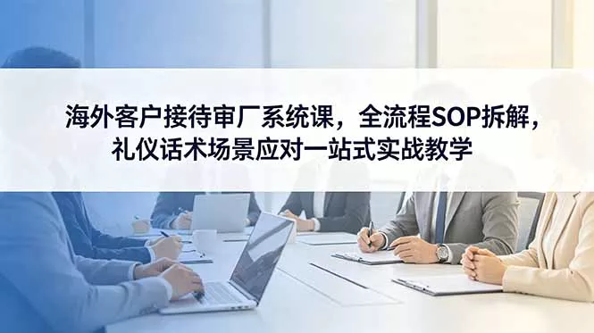海外客户接待审厂系统课，全流程SOP拆解，礼仪话术场景应对一站式实战教学-泡泡网赚