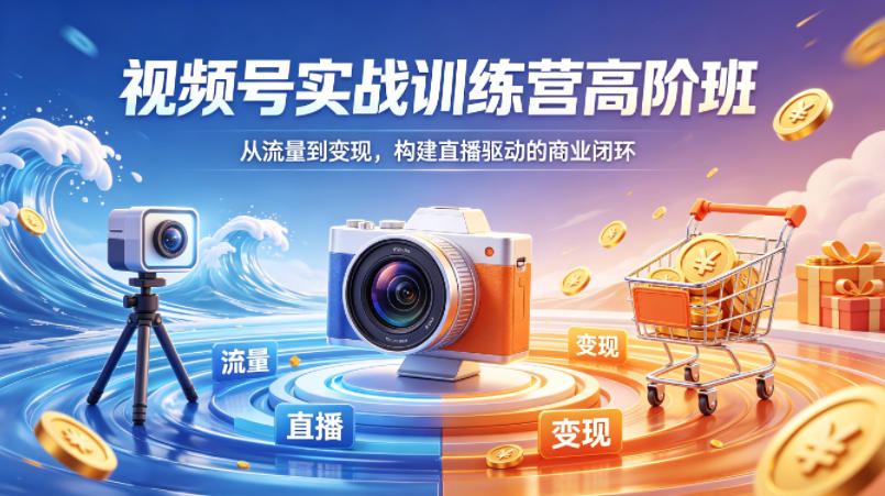 视频号实战训练营高阶班，从流量到变现，构建直播驱动的商业闭环(26年4月)-泡泡网赚