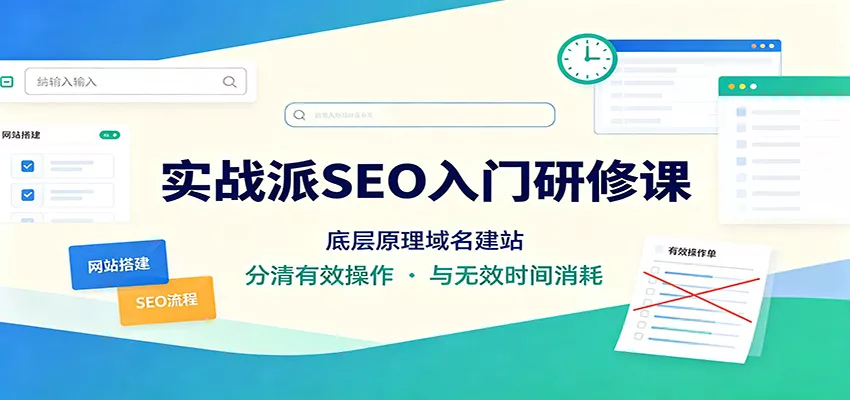 实战派SEO入门研修课：底层原理域名建站，分清有效操作与无效时间消耗-泡泡网赚