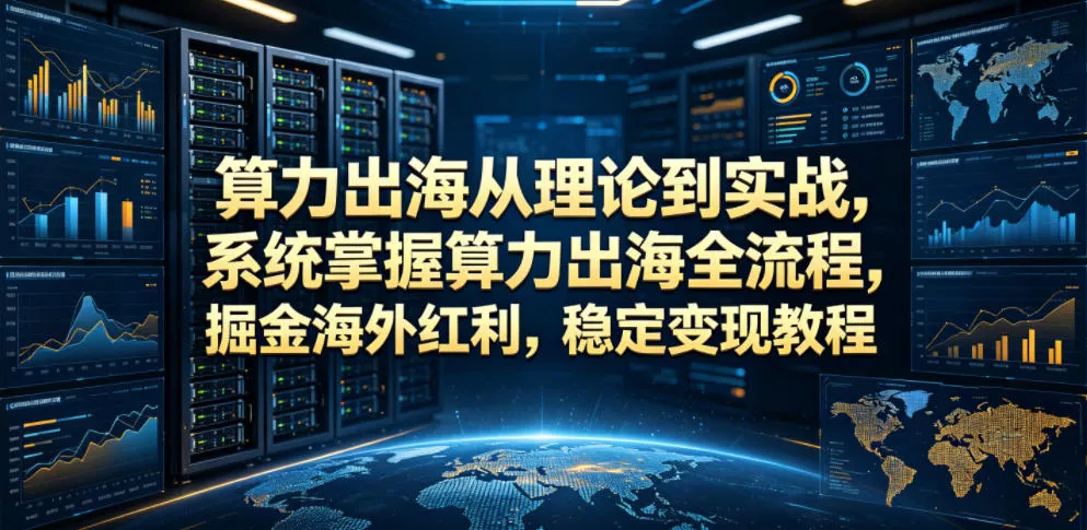算力出海从理论到实战，系统掌握算力出海全流程，掘金海外红利，稳定变现教程-泡泡网赚
