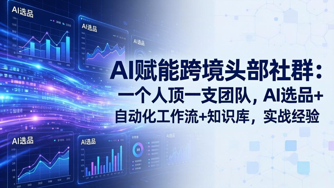 AI赋能跨境头部社群-更新5月：一个人顶一支团队，AI选品+自动化工作流+知识库，实战经验-泡泡网赚