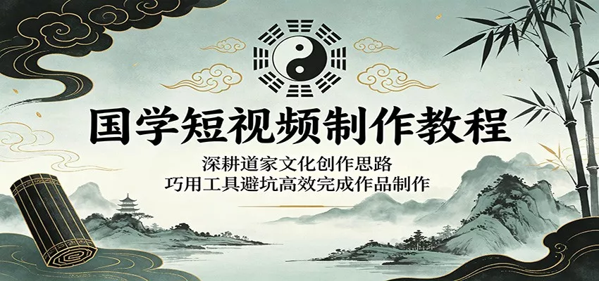 国学短视频制作教程：深耕道家文化创作思路，巧用工具避坑高效完成作品制作-泡泡网赚