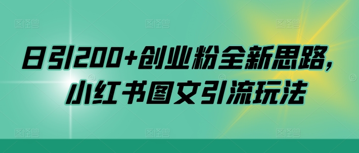 日引200+创业粉全新思路，小红书图文引流玩法【揭秘】-泡泡网赚