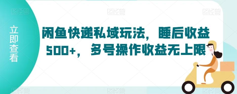 闲鱼快递私域玩法，睡后收益500+，多号操作收益无上限【揭秘】-泡泡网赚