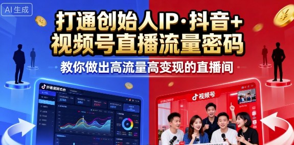 25年直播9-10两期线下课，打通创始人IP，抖音+视频号直播流量密码，教你做出高流量高变现的直播间-泡泡网赚