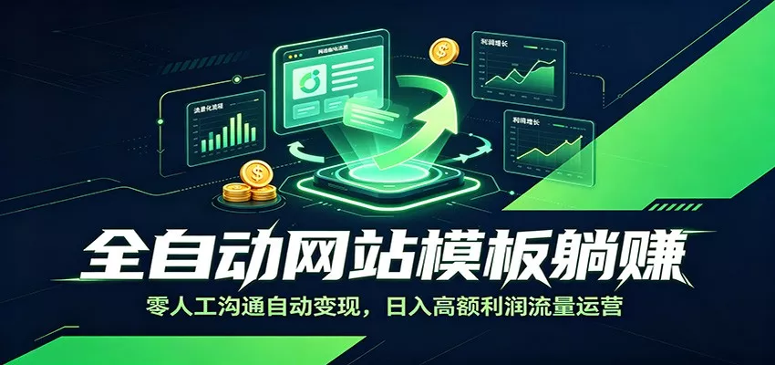 全自动网站模板躺赚：零人工沟通自动变现，日入高额利润流量运营-泡泡网赚