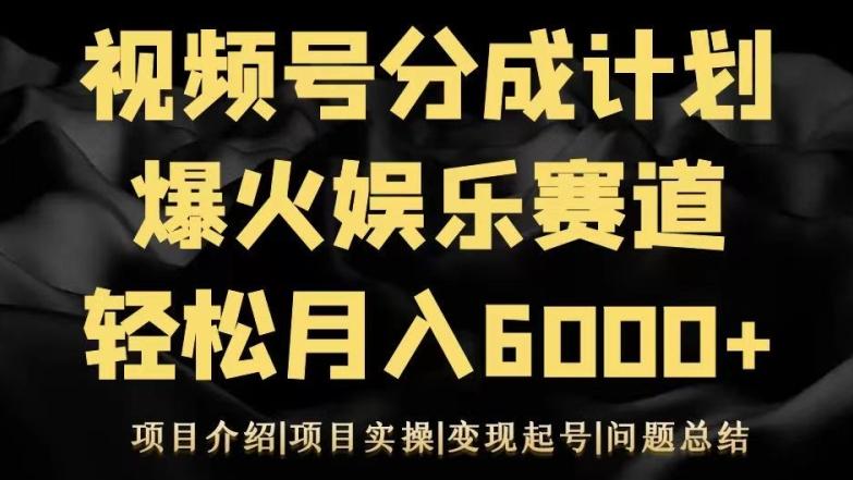 视频号创作分成计划之娱乐赛道轻松日入500+-泡泡网赚