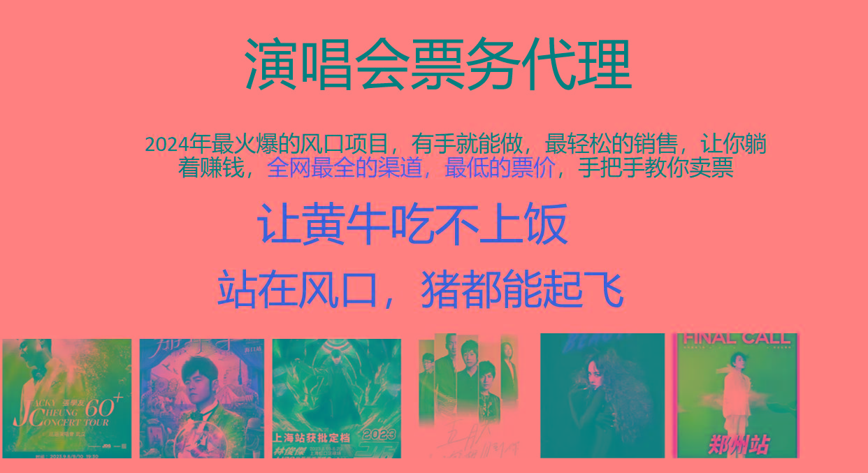 2024年最火爆风口项目，演唱会票务代理，日入2000+，一部手机就能搞定！-泡泡网赚