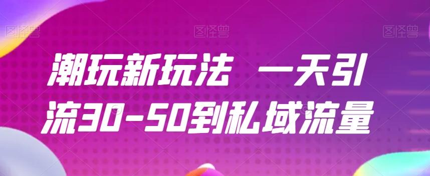 潮玩新玩法一天引流30-50到私域流量-泡泡网赚