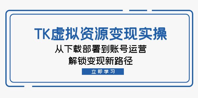 TK虚拟资料变现实操：从下载部署到账号运营，解锁变现新路径-泡泡网赚