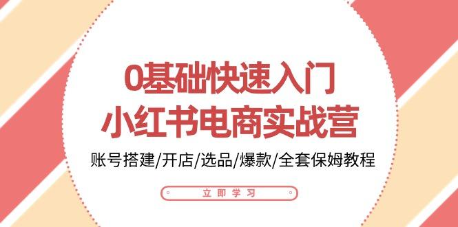 0基础快速入门-小红书电商实战营：账号搭建/开店/选品/爆款/全套保姆教程-泡泡网赚