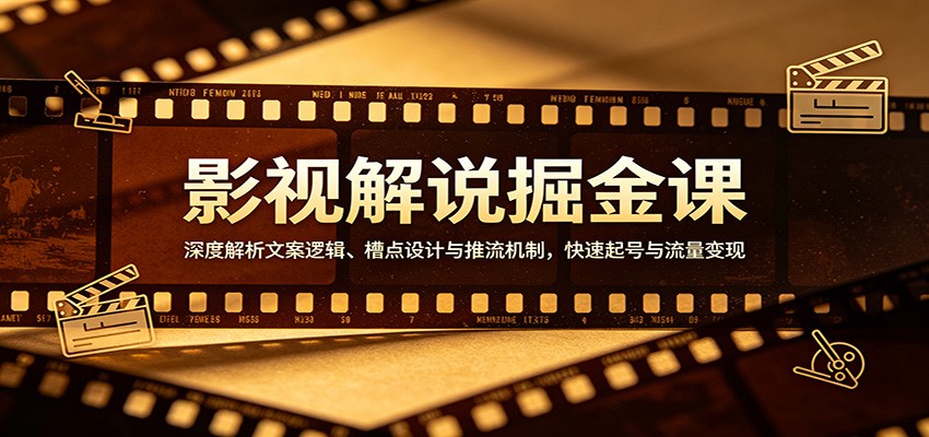 影视解说掘金课：深度解析文案逻辑、槽点设计与推流机制，快速起号与流量变现-泡泡网赚
