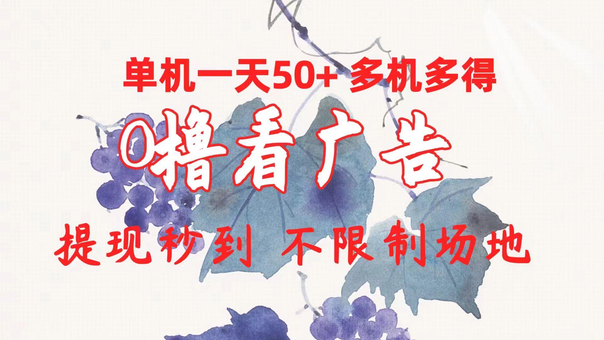 0撸看广告 单机一天50+多机多得 提现秒到 不限制场地操作-泡泡网赚