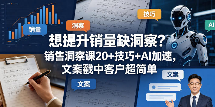 想提升销量缺洞察？销售洞察课20+技巧+AI加速，文案戳中客户超简单【原创双语字幕】-泡泡网赚