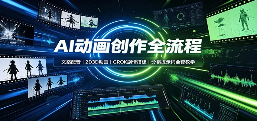AI动画创作全流程：文案配音，2D3D动画，GROK剧情搭建，分镜提示词全套教学-泡泡网赚
