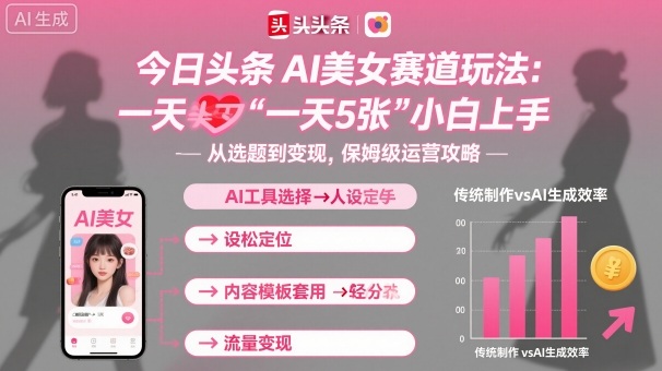 今日头条AI美女赛道玩法，一天轻松5张，小白轻松上手-泡泡网赚