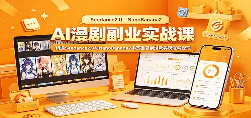 AI漫剧副业实战课：精通Seedance2.0与NanoBanana2零基础复刻爆款实现涨粉变现-泡泡网赚