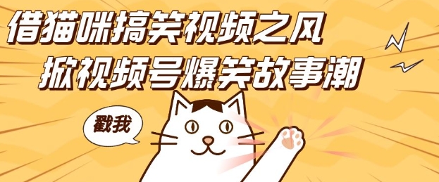 借猫咪搞笑视频之风，掀视频号爆笑故事潮，轻松日入四位数，无门槛快速入门!-泡泡网赚