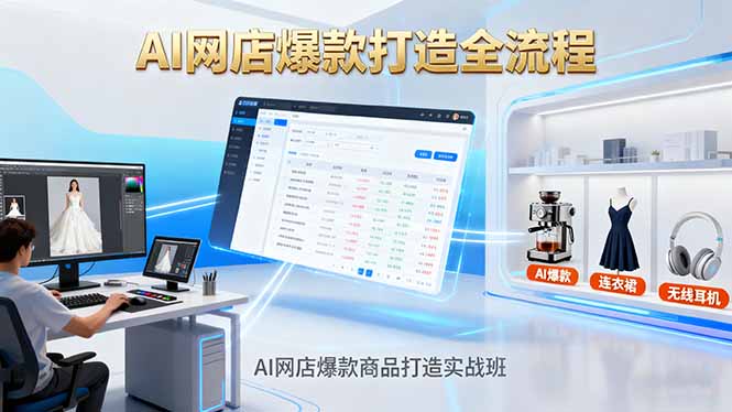 AI网店爆款商品打造实战班：AI技术实现商品图智能处理，快速搭建AI网店-泡泡网赚