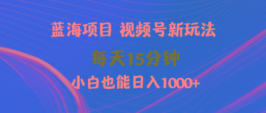 (9813期)蓝海项目视频号新玩法 每天15分钟 小白也能日入1000+-泡泡网赚