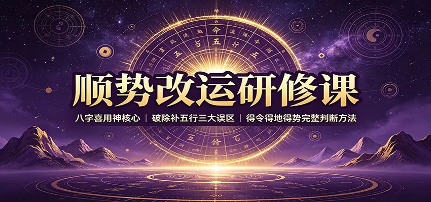 顺势改运研修课：八字喜用神核心，破除补五行三大误区，得令得地得势完整判断方法-泡泡网赚