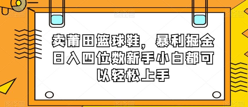 卖莆田篮球鞋，暴利掘金日入四位数新手小白都可以轻松上手【揭秘】-泡泡网赚