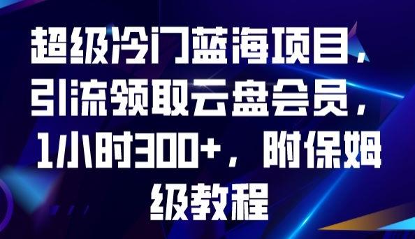 超级冷门蓝海项目，引流领取云盘会员，1小时300+，附保姆级教程-泡泡网赚