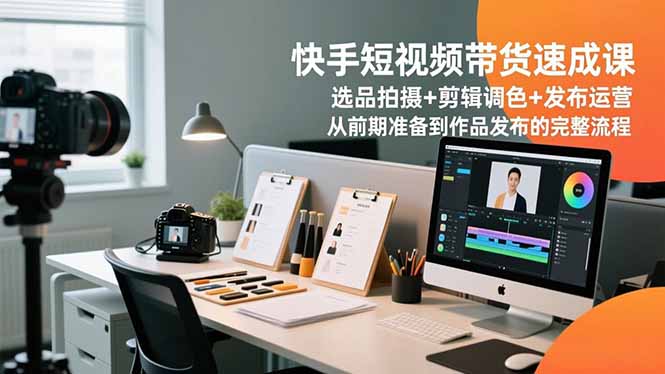 快手短视频带货速成课，选品拍摄+剪辑调色+发布运营，从前期准备到作品发布的完整流程-泡泡网赚