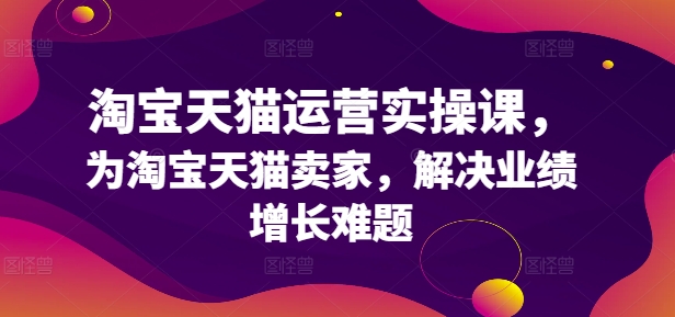 淘宝天猫运营实操课，为淘宝天猫卖家，解决业绩增长难题-泡泡网赚