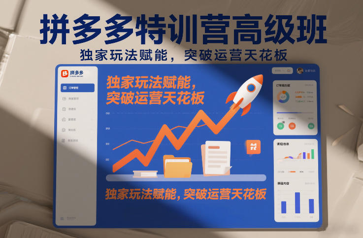 拼多多特训营高阶班，独家玩法赋能，突破运营天花板(更新26年4月18日)-泡泡网赚