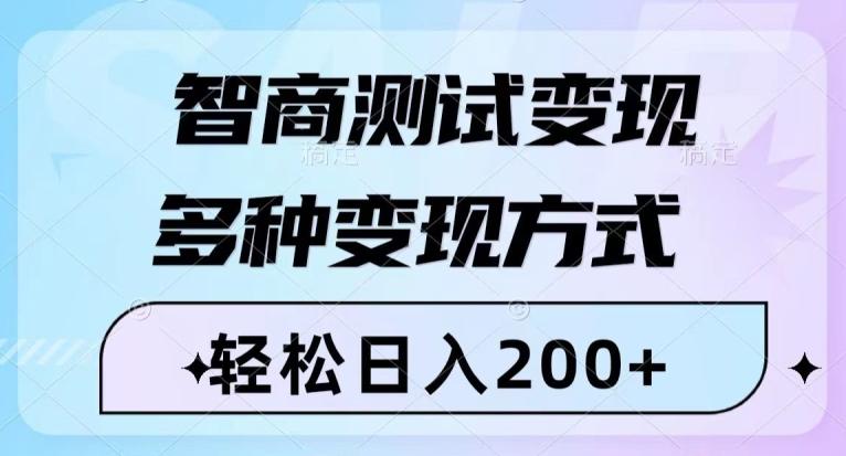 智商测试变现，轻松日入200+，几分钟一个视频，多种变现方式-泡泡网赚
