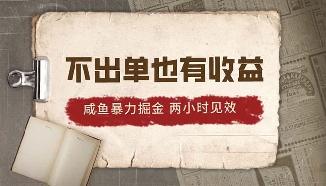 2024咸鱼暴力掘金，不出单也有收益，两小时见效，当天突破500+-泡泡网赚