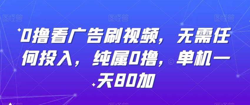 0撸看广告刷视频，无需任何投入，纯属0撸，单机一天80加-泡泡网赚