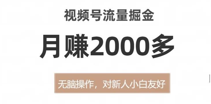 视频号流量掘金，无脑操作，对新人小白友好，月赚2000多【揭秘】-泡泡网赚