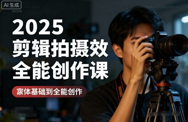 2025剪辑拍摄特效全能创作课，零基础到全能创作-泡泡网赚