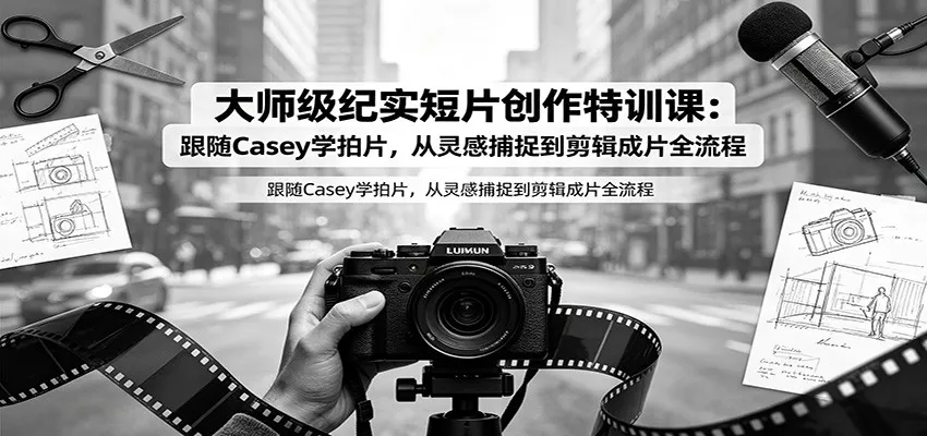大师级纪实短片创作特训课：跟随Casey学拍片，从灵感捕捉到剪辑成片全流程-泡泡网赚