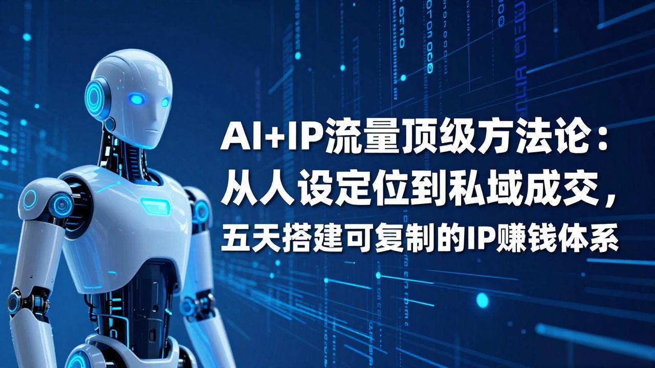 AI+IP顶级方法论：从人设定位到私域成交，五天搭建可复制的IP赚钱体系-泡泡网赚