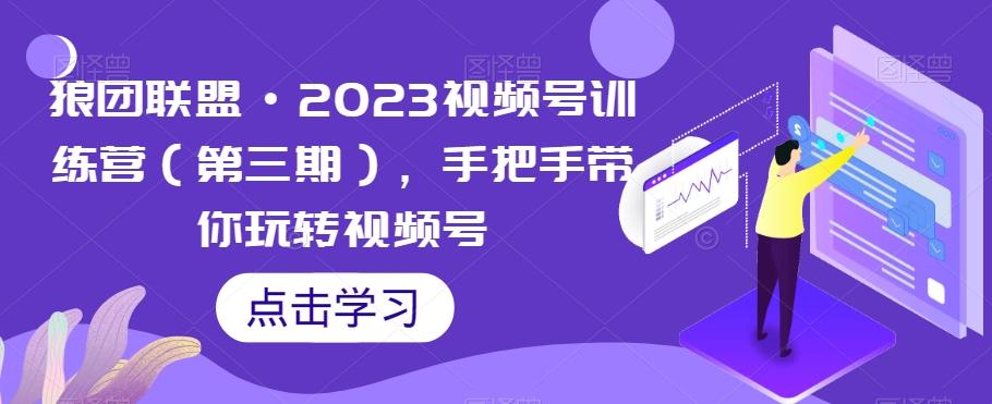 狼团联盟·2023视频号训练营（第三期），手把手带你玩转视频号-泡泡网赚