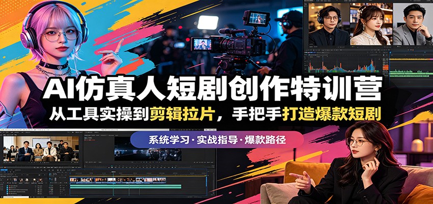 AI仿真人短剧创作特训营：从工具实操到剪辑拉片，手把手打造爆款短剧-泡泡网赚