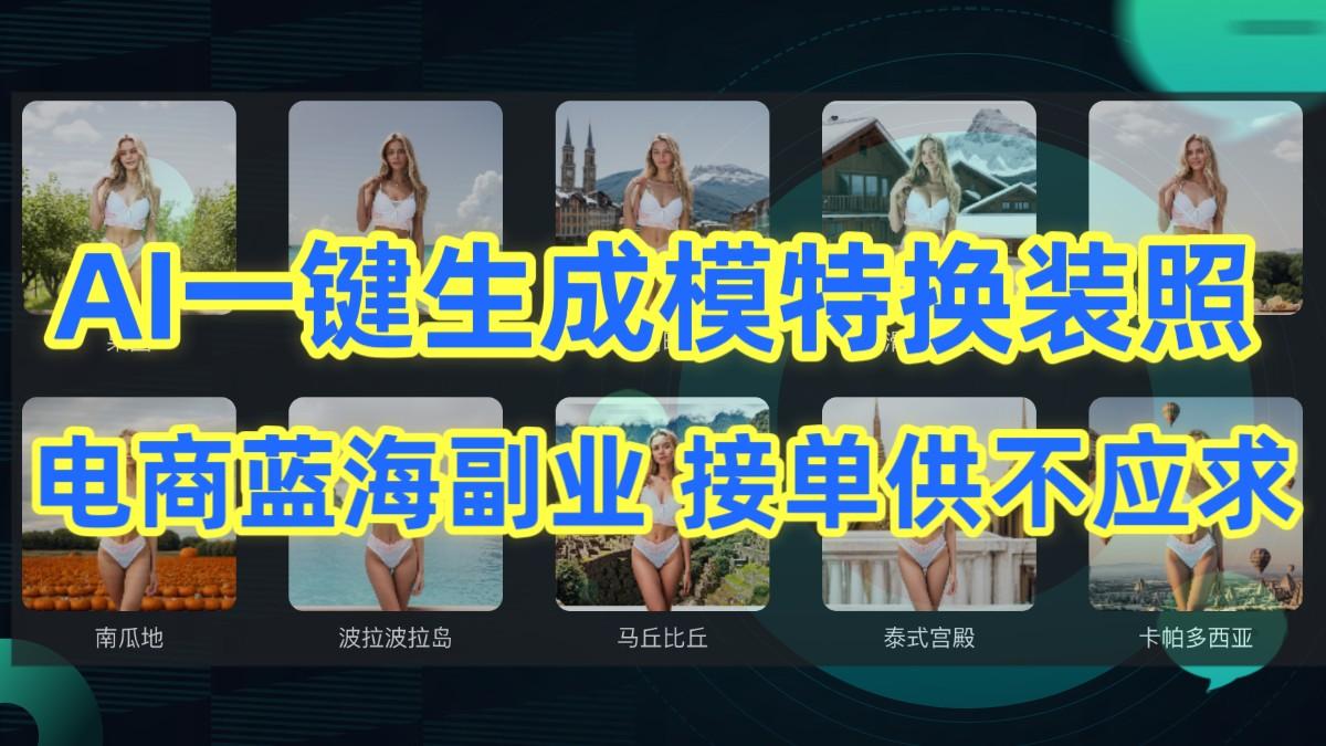 AI制作一键生成模特换装照，电商蓝海副业，接单供不应求-泡泡网赚