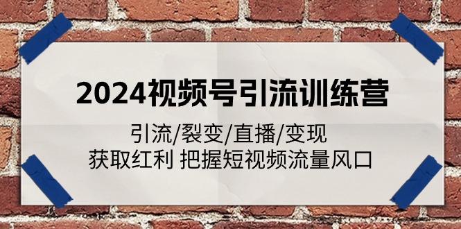 2024视频号引流训练营：引流/裂变/直播/变现 获取红利 把握短视频流量风口-泡泡网赚