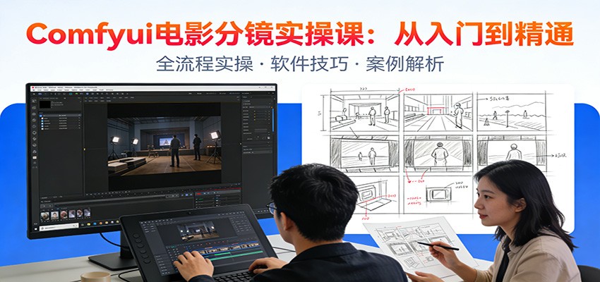 ComfyUI电影分镜实操课：分镜一致性，全流程AI视频制作，零基础也能做专业分镜-泡泡网赚