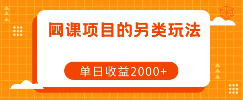 网课项目的另类玩法，单日收益2000+【揭秘】-泡泡网赚