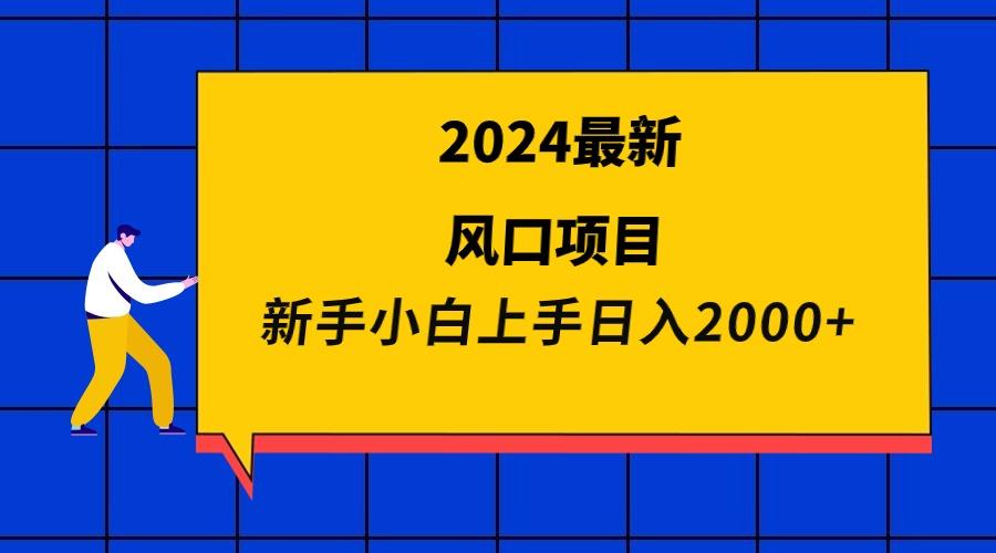 (9483期)2024最新风口项目 新手小白日入2000+-泡泡网赚