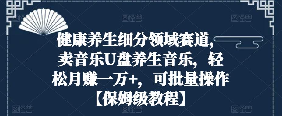 健康养生细分领域赛道，卖音乐U盘养生音乐，轻松月赚一万+，可批量操作【保姆级教程】-泡泡网赚