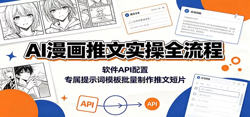 AI漫画推文实操全流程：软件API配置，专属提示词模板批量制作推文短片-泡泡网赚