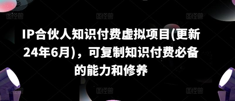 IP合伙人知识付费虚拟项目(更新24年6月)，可复制知识付费必备的能力和修养-泡泡网赚