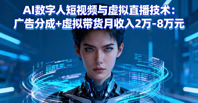 AI数字人短视频与虚拟直播技术：广告分成+虚拟带货月收入2万-8万元-泡泡网赚