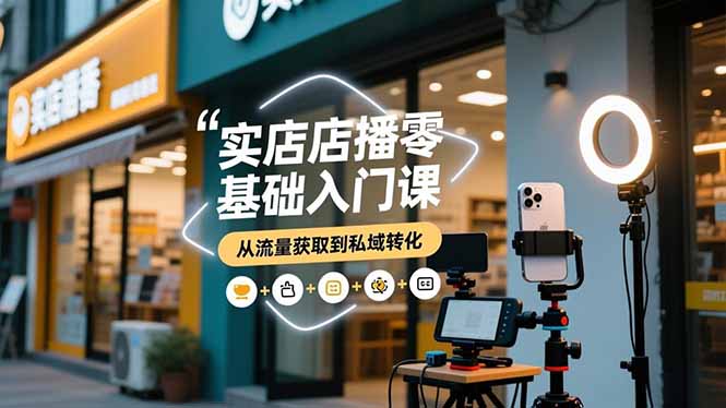 实体店播零基础入门课，实体店+短视频+直播+微信生态+私域社群，从流量获取到私域转化-泡泡网赚